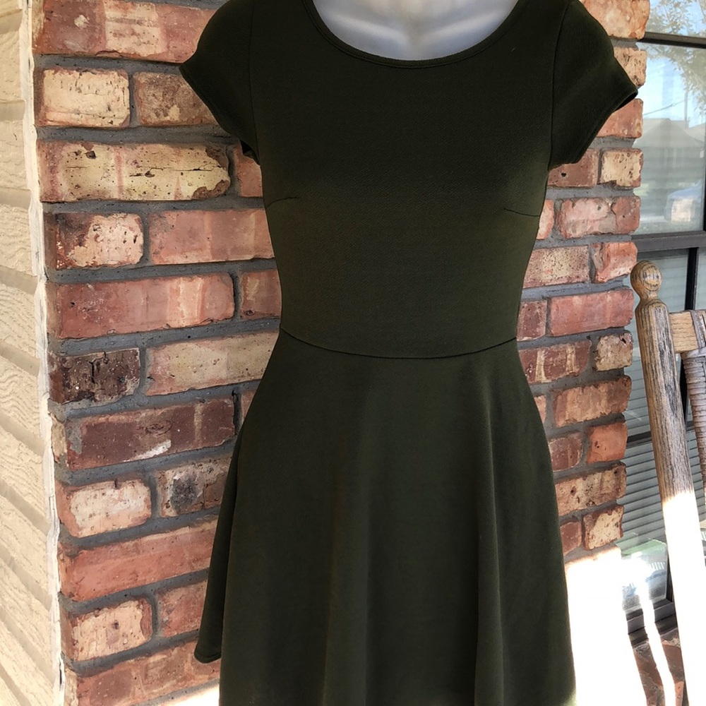 Shop Priceless fit and flare cropped sleeve mini